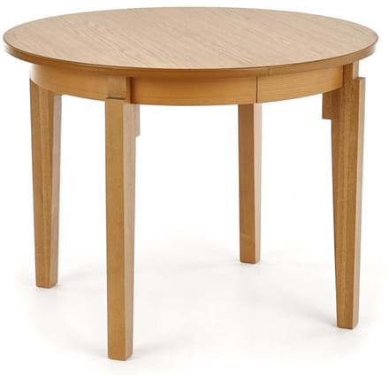 Uitschuifbare ronde eettafel Sorbus 100 cm breed in honing eiken