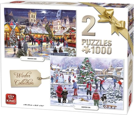 Puzzel 2 x 1000 Stukjes - Winter Collectie - Kerstpuzzel - King