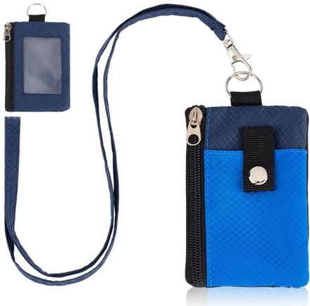 Portemonnee RFID-blokkerend - ID-kaarthouder - Draagbare Organizer - Nylon - 12 x 8 cm - Verstelbare Schouderriem - Sleutelhanger