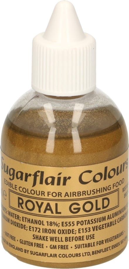 Sugarflair Airbrush Kleurstof - Koninklijk Goud - 60ml - Eetbare Kleurstof