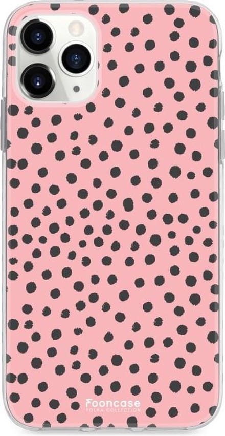 Fooncase Hoesje Geschikt voor iPhone 12 Pro Max - Shockproof Case - Back Cover / Soft Case - POLKA / Stipjes / Stippen / Roze