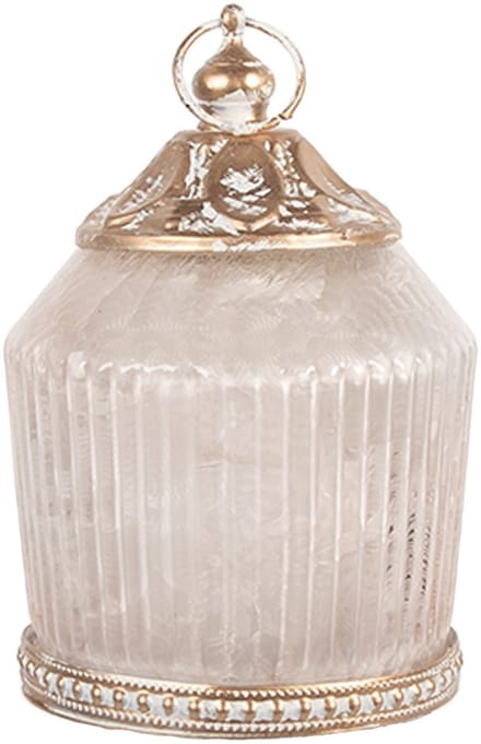 Clayre & Eef LED Lantaarn Ø 8x12 cm Roze Glas