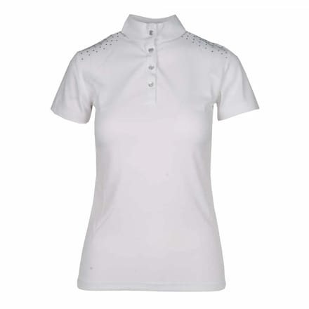 Mondoni Janell Wedstrijdshirt - Maat: L - Wit - Polyamide - Paardrijkleding