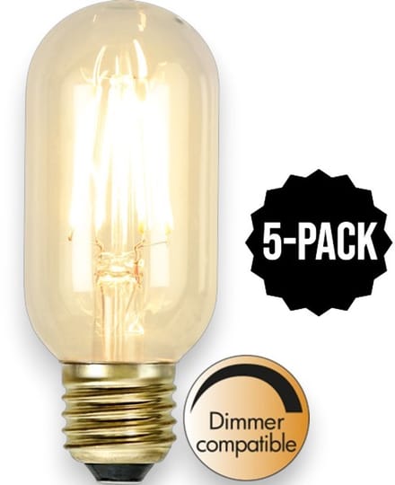 5-Pack | Staaflamp - E27 - 1.6W - Super Warm Wit <2200K - Dimbaar - Filament - Helder