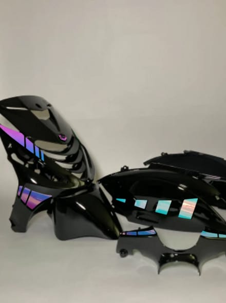 Piaggio Zip Stickerset - Striped - Blauw/paars cameleon