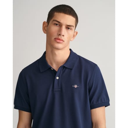 Gant Shield Piqué Poloshirt Donkerblauw (navy) - Maat S - Heren