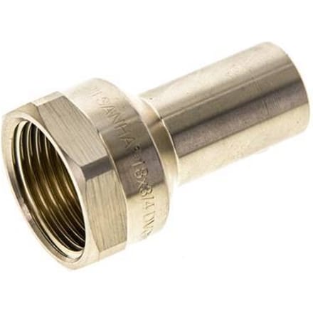 Perskoppeling - 18mm Buiseinde & Rp 3/4'' Persmof - Koperlegering