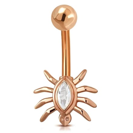 Aramat Jewels - Navelpiercing spin - Elegante roségoud kleur- piercing