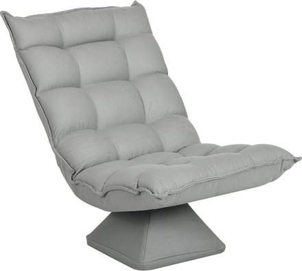 HOMCOM-Bodenstuhl-Stahl, Polyester-62L x 70B x 95H cm-Hellgrau