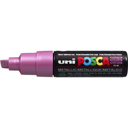 Metallic roze verfstift op waterbasis met schuine punt breed