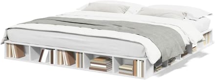 Houten bedframe - Jeugdbed slaapkamerbed - Rustgevende slaap - Duurzaam technisch hout - 180 x 200 cm - Wit