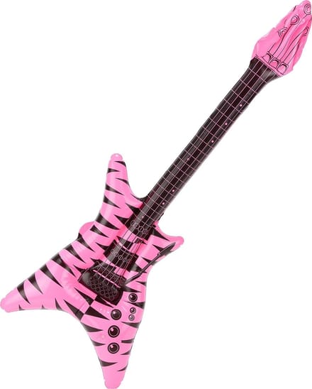 Vegaoo - Fluo roze opblaasbare rockgitaar