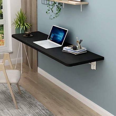 Wandbureau - Opklaptafel Bureau - Ruimte Besparen - Zwaar Gewicht Capiciteit - 60x50cm - Zwart