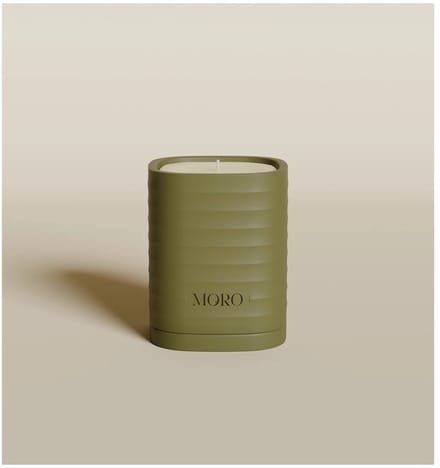 Moro home essentials kaars 220gr amber & musk olive green