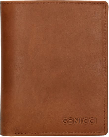 Genicci Portemonnee / Portefeuille Heren - Billfold - Leer - Noble - Cognac