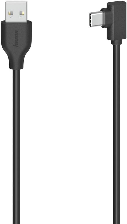 Hama USB-C-kabel USB-C-stekker - USB-A-stekker 90° USB 2.0 480 Mbit/s 0,75m