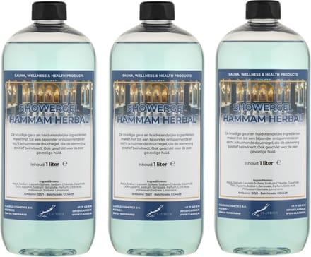 Douchegel Hammam Herbal 1 liter - set van 3 stuks - showergel