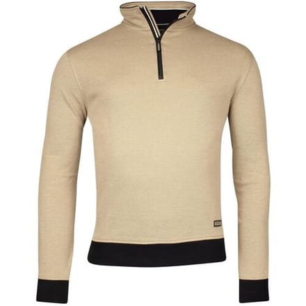 Baileys Trui Sweatshirt Half Zip 2-Tone Oxford Doubleface Jacquard Interlock Deep Sand / male