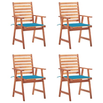 vidaXL - Tuinstoelen - 4 - st - met - kussens - massief - acaciahout