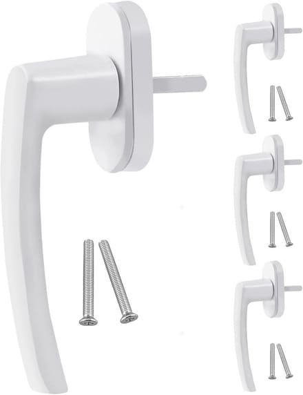 Set van 4 Wit Aluminium Raamklinken | Afsluitbaar en Veilig