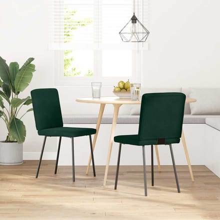 vidaXL Eetkamerstoelen 2 st fluweel donkergroen