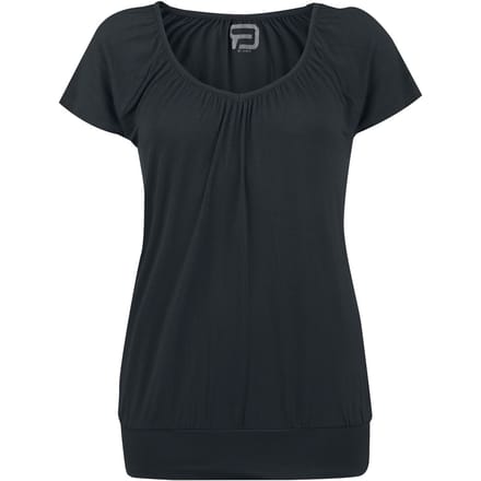 R.E.D. Rock-Engineered Design Zwart loszittend T-shirt met manchetten - Dames - L