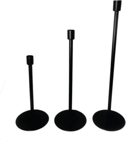 Tafelkandelaren - zwart - set van 3 (30/40/50 cm)