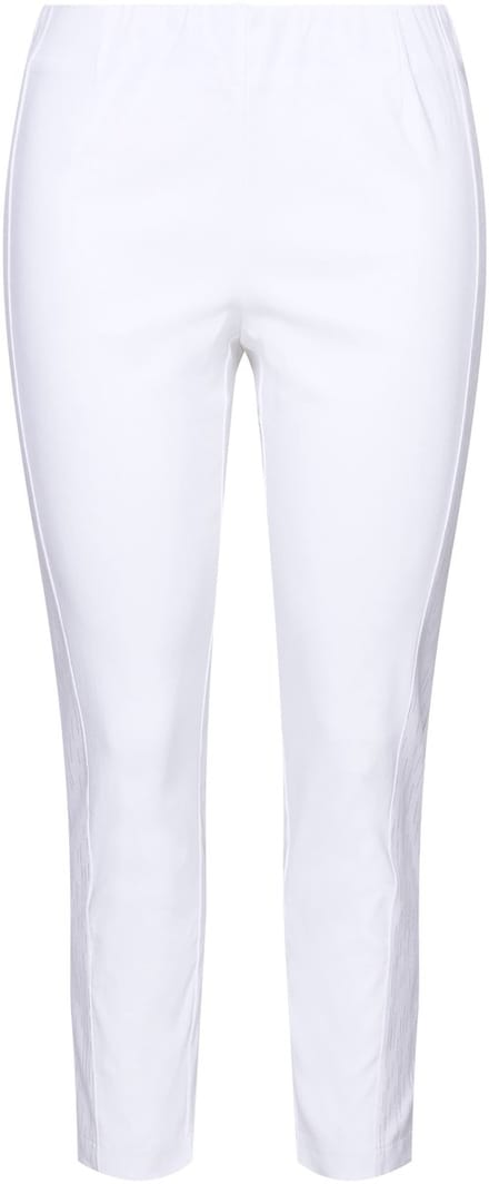 MIAMODA - Dames - Bengaline broek elastische Slim Fit metallic print - Sneeuwwit - Maat 60