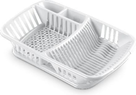 Hega Hogar Afwasrek wit kunststof - met lekbak - 52 x 33 x 11 cm - afdruiprek