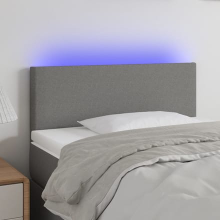 vidaXL - Hoofdbord - LED - 80x5x78/88 - cm - stof - donkergrijs