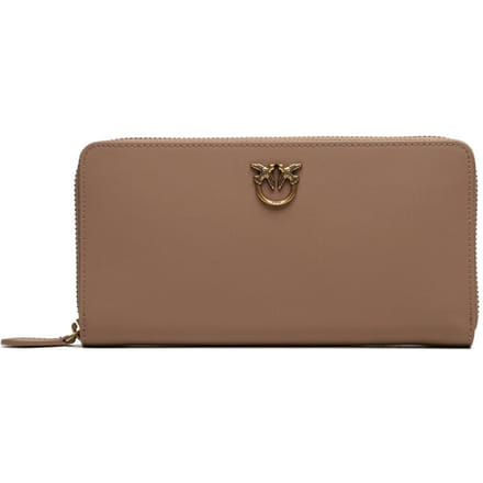 PINKO Portemonnee Ryder Zip Around Ginger Biscuit - Antique Gold Taupe