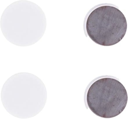 Benson koelkast magneten rond - zelfklevend - Wit - 4x stuks - D35 mm - magneetjes
