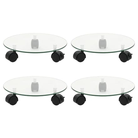 vidaXL - Plantenrollers - 4 - st - rond - 28 - cm - gehard - glas