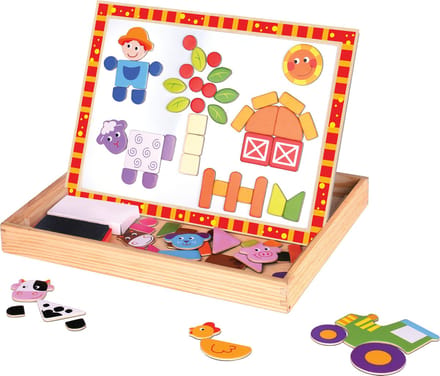 magneetpuzzel junior 29,5 x 22 cm hout oranje/wit