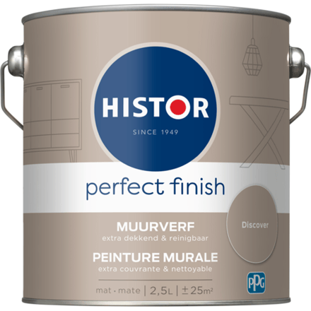 Histor Perfect Finish Muurverf Mat - Perfecte Dekking - Geurarm - 2.5L - Discover - Beige
