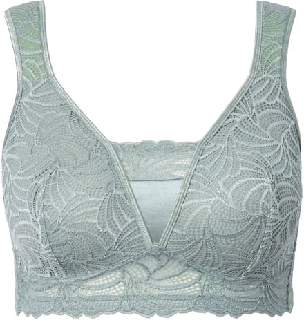 Ulla Popken - Dames - Bralette kant zonder beugel - Salbei groen - Maat 100D
