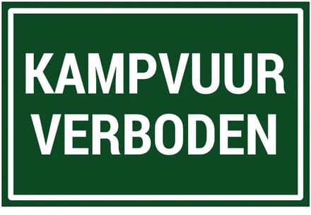 Kampvuur verboden sticker | 45 x 30 cm