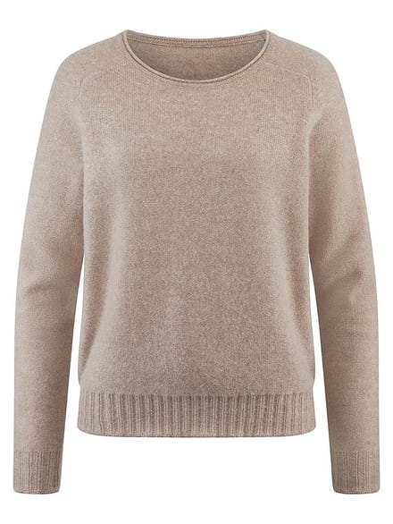 Trui ronde hals Van Peter Hahn beige
