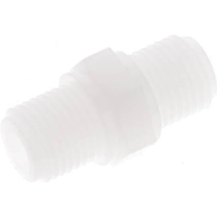 Dubbele Nippel G1/4'' PVDF 10bar FDA 17mm Hex