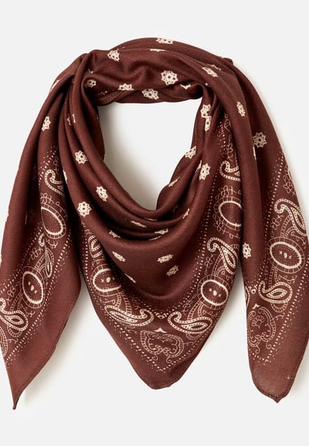 Damart - Sjaal met grafische print - Dames - Bruin - Eén maat