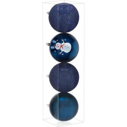 Springos Kerstballen | 4 Stuks | 12 cm | Blauw