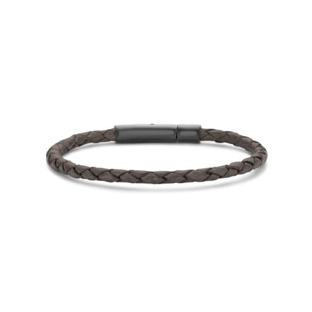 Frank 1967 bracelet vintage grey braided leather 23cm ipb
