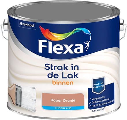 Flexa - Strak In De Lak Binnenlak Zijdeglans - Koper Oranje - Mengverf - 2,5 L
