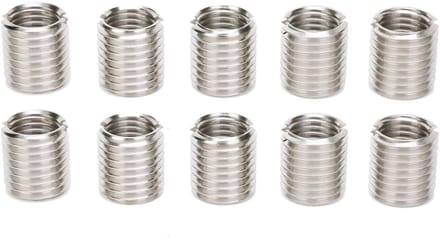Dailygoods- Draadinzet 10 Stuks - Zelftappende Moer - Conversieschroefmoer - Binnendraad M16 x 2 - Buitendraad M20 x 2,5 - Roestvrij Staal - Schroefmoer