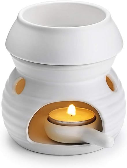 Keramische Wax Smeltbrander met Kaarslepel - Kalebas Model