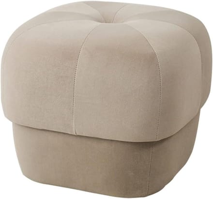 Gestoffeerde Poef - Voetsteun Ottoman - Woondecoratie - Mushroom Shape Design - 39x40 cm - Wit