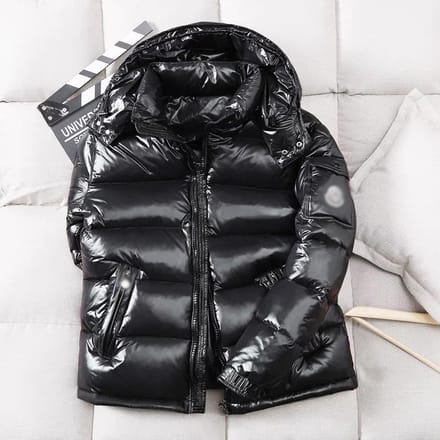 Donsjack Heren Kort Heren Winter Witte Eendendons Split Cap Glanzend Mode Winterkleding L zwart