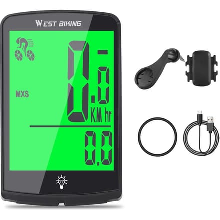Fietssnelheidsmeter Waterdichte fietskilometerteller Multifunctionele digitale fietssnelheidsmeter Vol zwart
