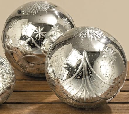 Bal - Bol - Baroque - 2 set - Decoratie- Glas - 14cm