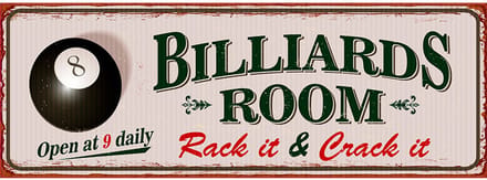 Signs USA - wandbord - Billiards - 55 x 20 cm